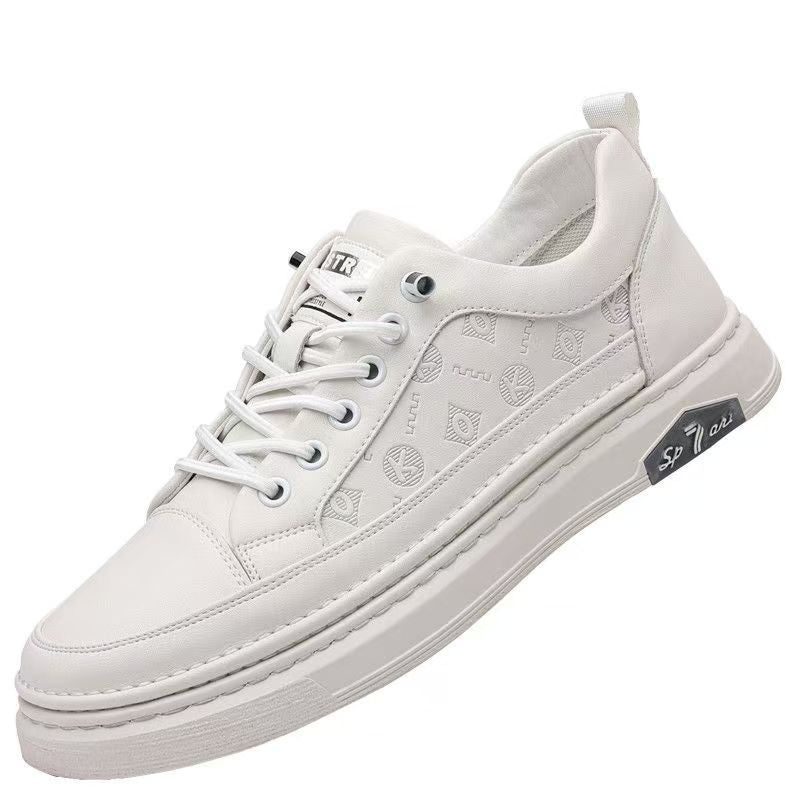 Genuine Leather 2024 Summer White Sneakers Men's Casual Shoes Trendy Versatile Sports Sneakers Breathable Cowhide Shoes Men's Comfortable