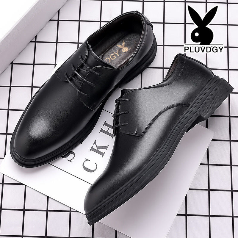 [Real soft leather] men's lace-up business formal wear high-end soft soft leather men's shoes high non-slip wear-resistant casual leather shoes