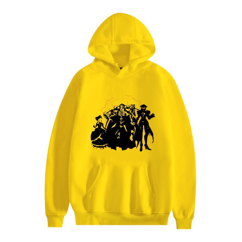 Cross-border overlord peripheral hoodie cartoon cartoon print autumn and winter men's and women's hooded sweater