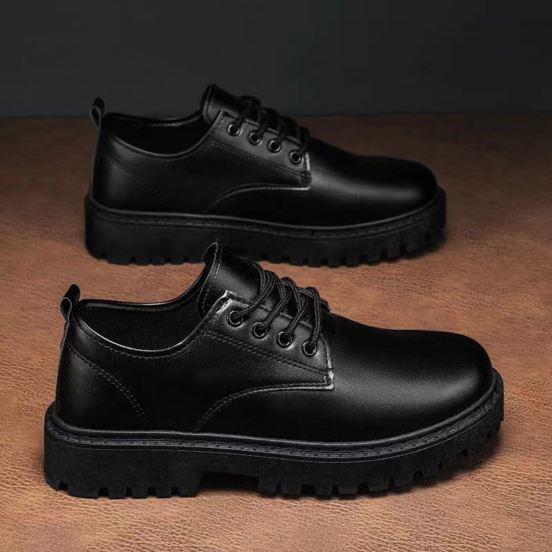 2025 New Summer Men's Leather Shoes Black Formal Business Youth British Style Casual Versatile Work Men's Shoes