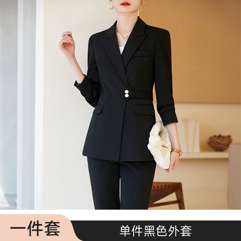Professional suit suit women's spring and autumn elegant slim waist design suit workplace work clothes commuter work clothes