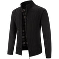 2024 new autumn and winter men's plus velvet sweater cardigan large size foreign trade stand collar fashion jacket coat men's sweater