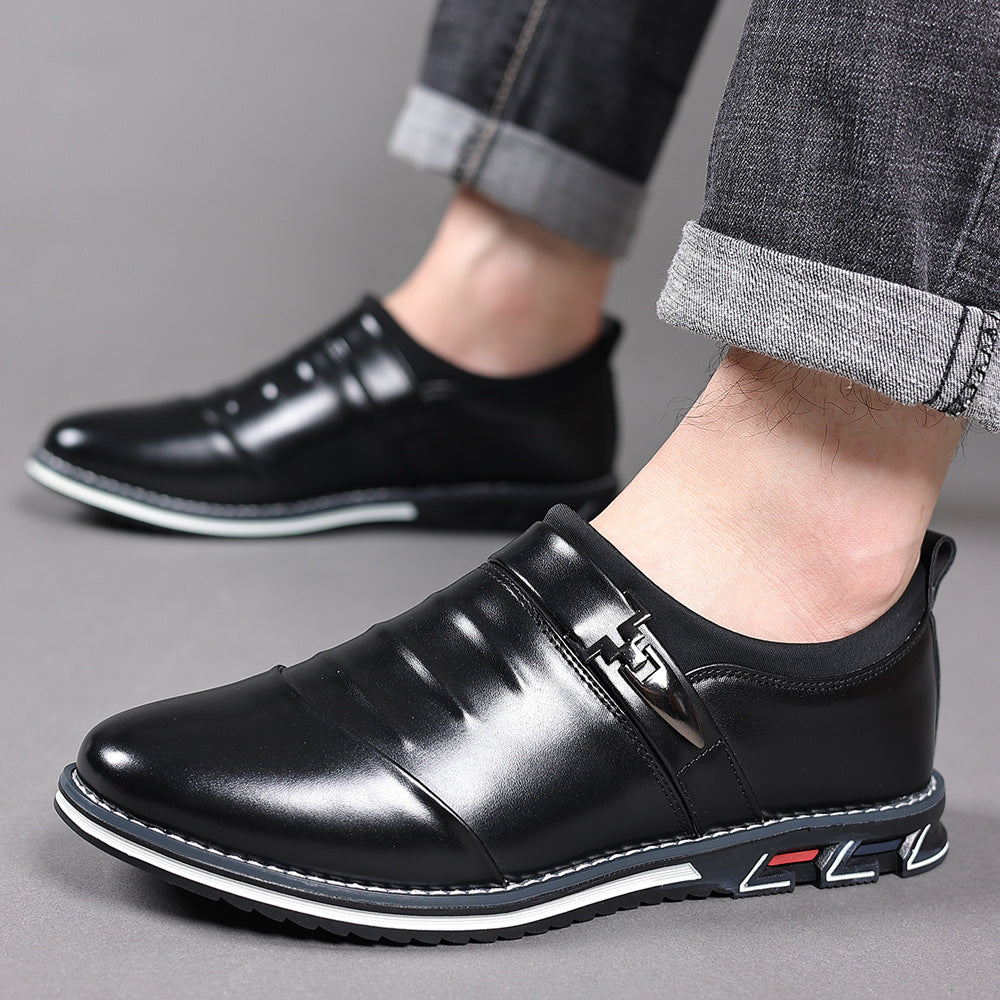 Formal New Style Loafers Solid Color Office Shoes Business Legs Casual Shoes Men's All-match Wear-resistant Casual Shoes Men's Shoes