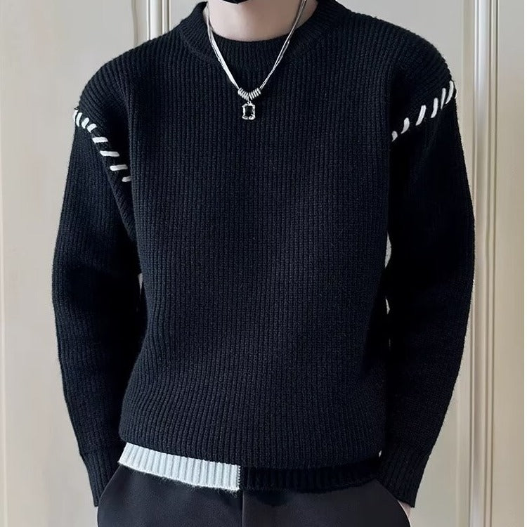 Autumn and winter new men's sweater high-end soft and comfortable sweater base fashion versatile trendy men's sweater