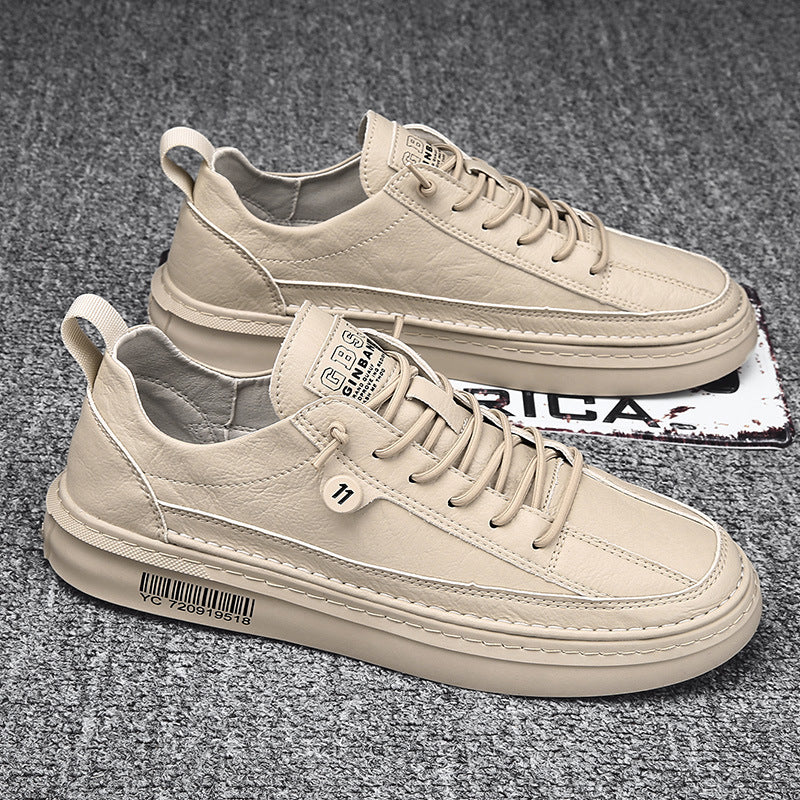 Autumn New Men's Versatile Korean-Style Sneakers, Comfortable and Lightweight Wholesale Casual Pu Men's Shoes, Trendy Brand