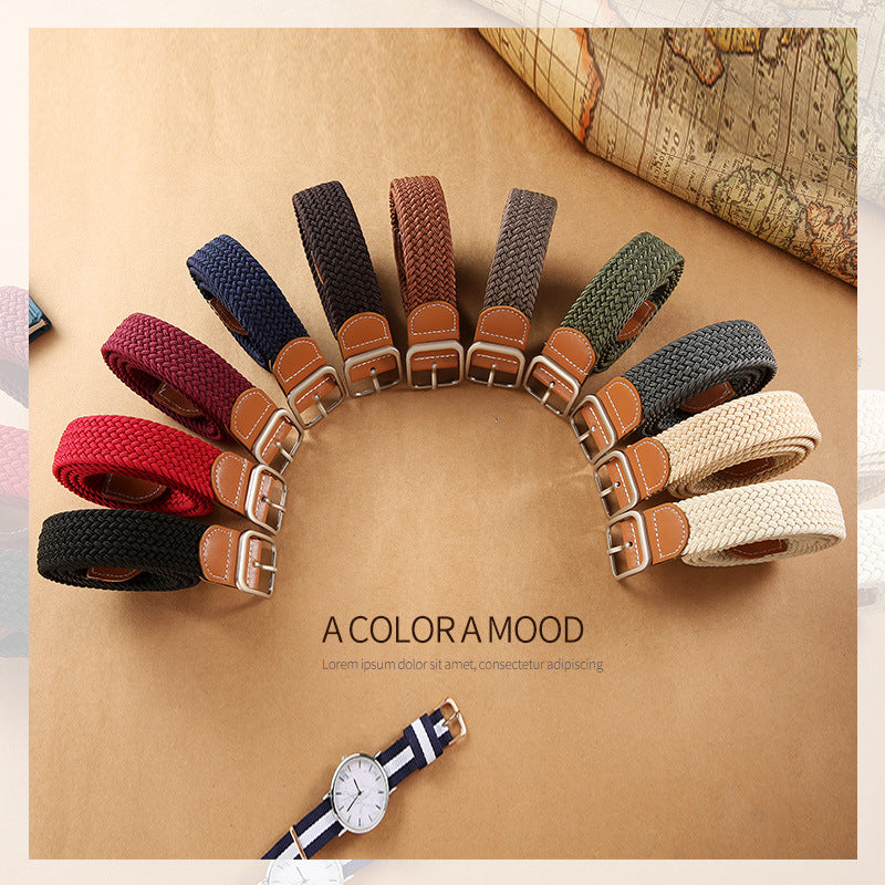 No-Punch Women's Belt, Versatile Denim Belt, Elastic Buckle Belt for Students, Lazy Belt