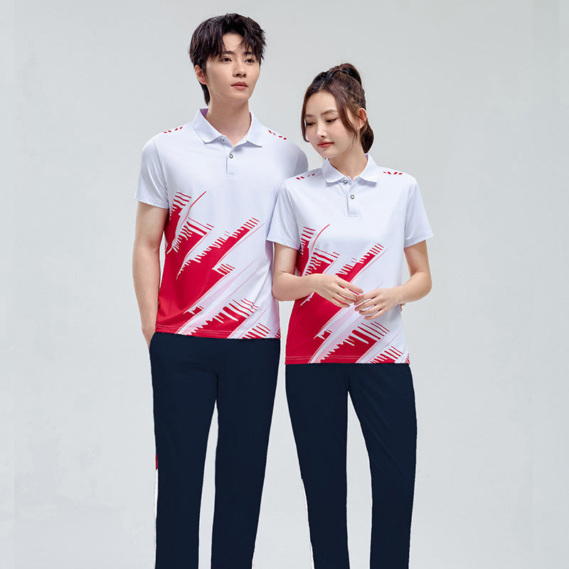 Sportswear suit Men's and Women's Summer Thin Quick-drying Short-sleeved Trousers Couple's Class Clothes plus size Group Aerobics Clothing