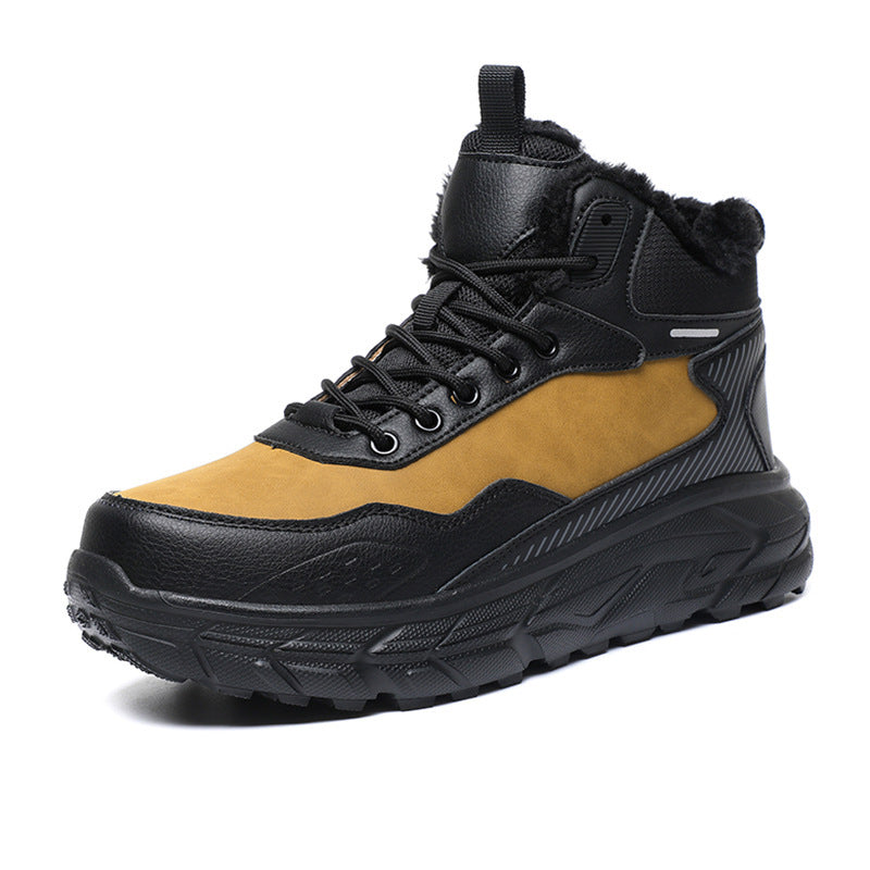 2024 autumn and winter cotton shoes men's waterproof snow boots men's shoes winter fleece-lined sneaker northeast cold warm boots