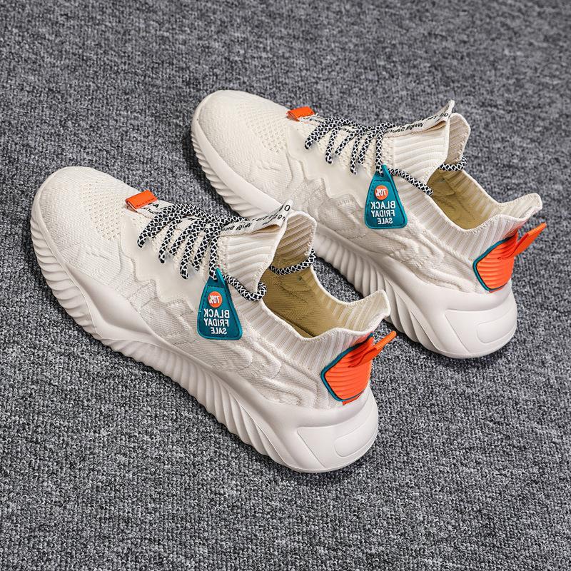 2026 Spring/Summer Men's Shoes Korean Style Fashion Casual Shoes Low-Top Versatile Slip-On Flyknit Breathable Men's Sneakers
