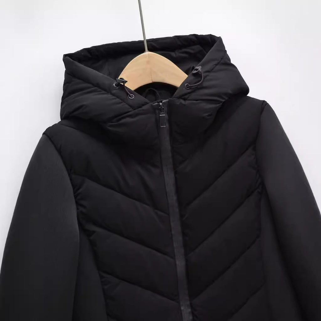 Za Cross-Border Women's Clothing Wholesale Hooded Slim Cotton Jacket Women's Winter New Splicing Warm Top 8073205