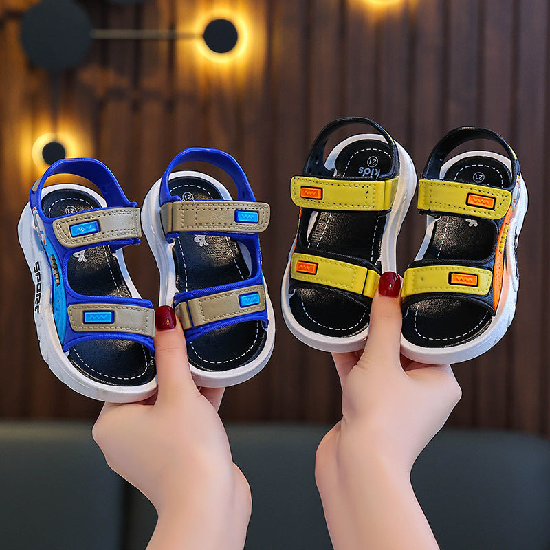 Boys Sandals 2024 New Summer Children's Shoes Small Medium Large Children's Soft Sole Little Boy Baby's Beach Shoes Trendy Shoes
