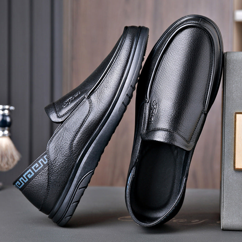 New Men's Sheepskin Pea Shoes Lazy Slip-on Loafers Men's Casual Soft Bottom Soft Leather Shoes for Men