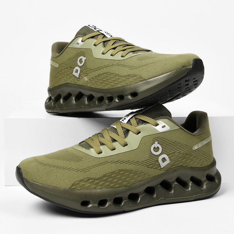 Men's Low-Top Sneakers, Lightweight Breathable Casual Shoes, Trendy Fly-Knit Lace-Up Men's Shoes Sneakers