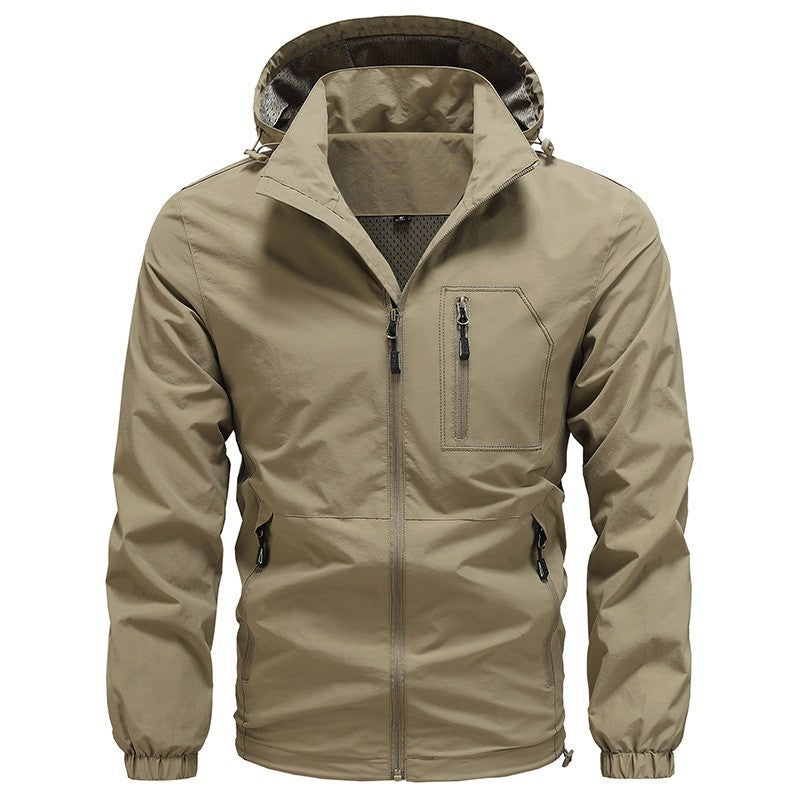 Cross-Border Spring and Autumn Mountaineering Jackets for Men, Quick-Drying Windproof Outdoor Work Jackets, Men's Outdoor Trendy Jackets