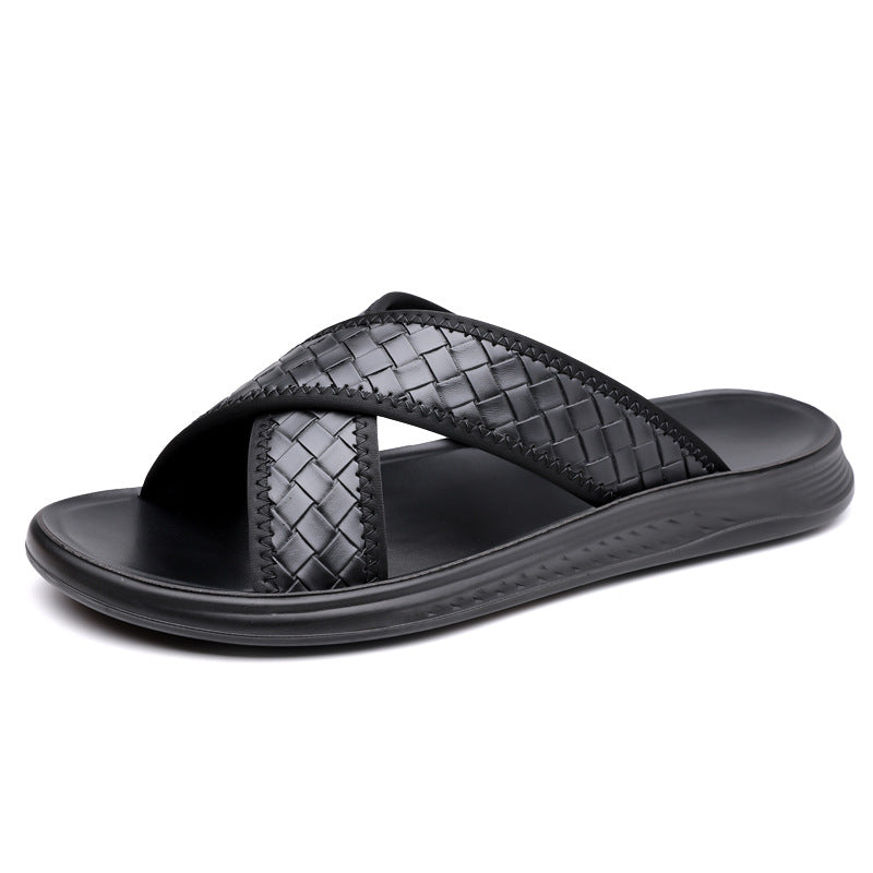Men's Summer Street Fashion All-match Sandals Thin Bottom Non-slip Comfortable Beach Slippers