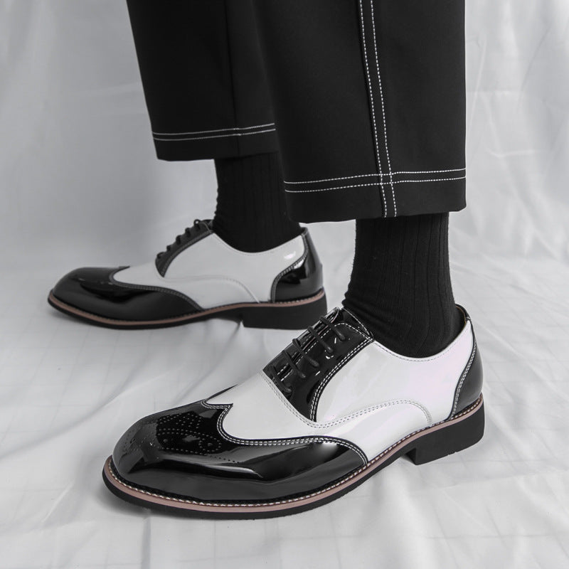 Men's Leather Shoes Cross-Border Large Size New Style Business Formal Shoes Fashionable Men's British Style Gentleman Leather Shoes Men's Wedding Shoes