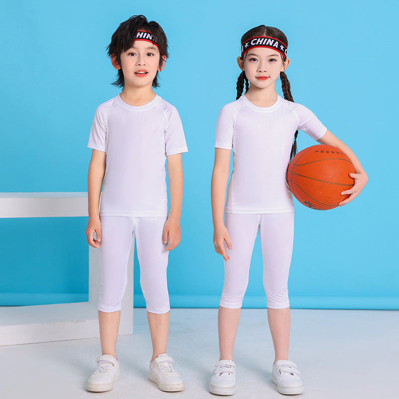 Children's Jump Rope Competition Quick-Drying Training Suit Custom Set, Tight-Fitting Clothing for Running, Football, Basketball, Comfortable Sportswear