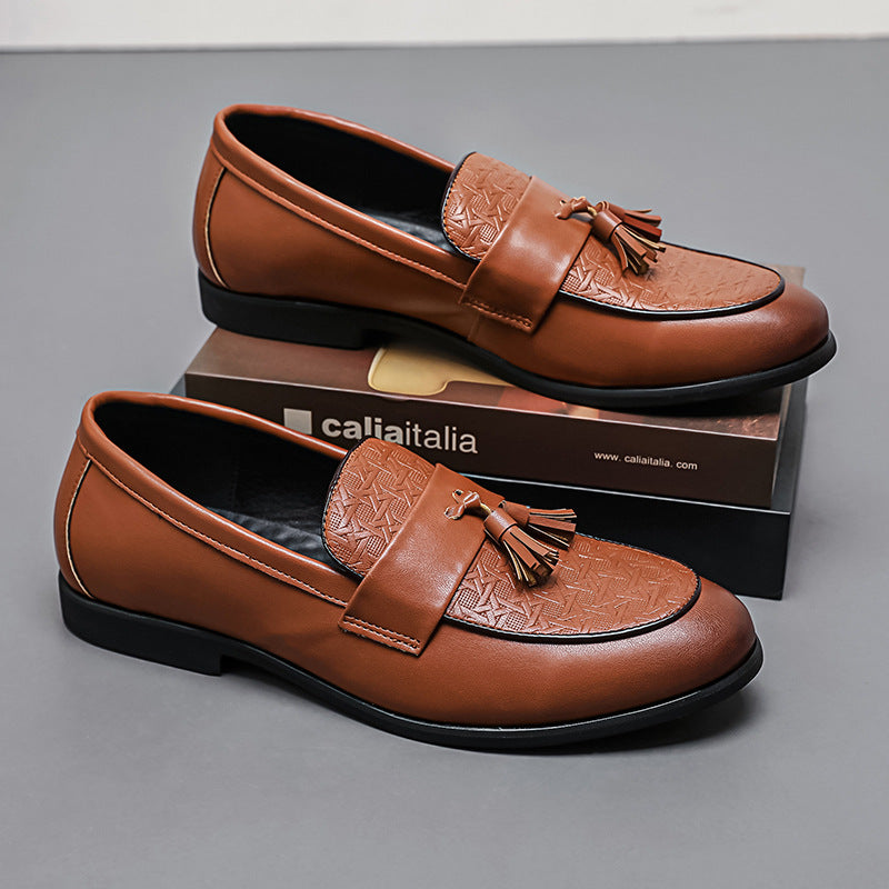 Men's Loafers Cross-border plus size New Style Leather Shoes Fashion British Men's Business Tassel Leather Shoes Slip-on Leather Shoes