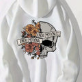 Cross-border Source Kinda emotional Flower Skull Print Back Hooded Women's Sweat