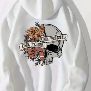 Cross-border Source Kinda emotional Flower Skull Print Back Hooded Women's Sweat