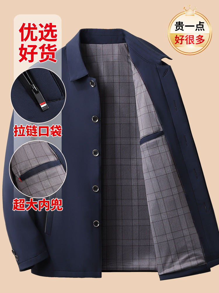 Men's Jackets Spring and Autumn Middle-Aged and Elderly Men's Wear In-Stock Business Coats Wholesale Casual Executive Business Gentleman