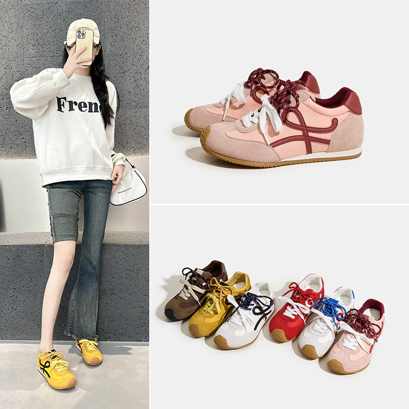 Women's Versatile Lightweight Soft-Soled Genuine Leather Training Shoes with Internal Height Increase, 2025 Summer New Sports Casual Women's Shoes