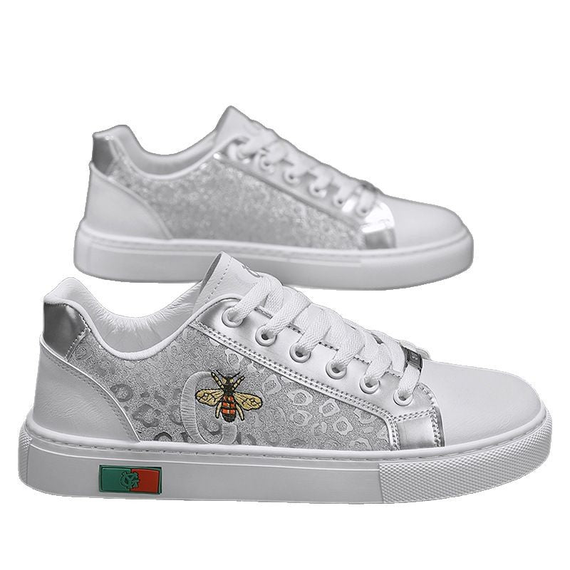 Spring Men's Fashion Embroidered Trendy Sneakers Versatile Comfortable Classic Student Low-Top Round-Toe Casual Shoes