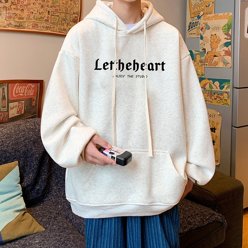 Cotton Hooded Sweater Men's Spring and Autumn 2024 New Loose Couple Hoodie Fashion Brand oversize American Jacket