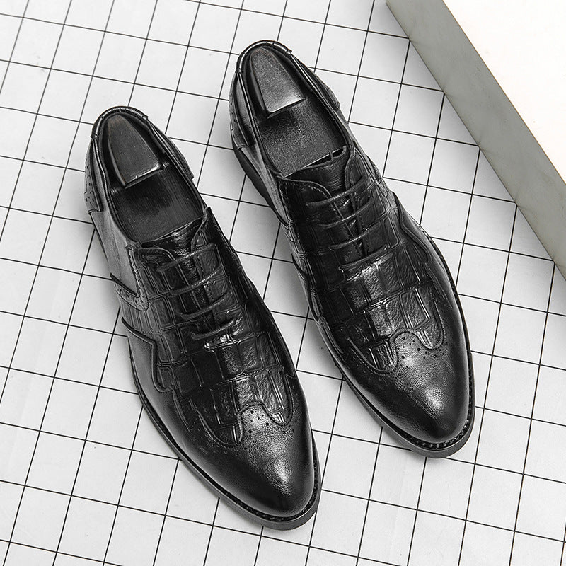 Hairstylist Leather Shoes Men's Large Size Business Formal Casual Shoes Men's British Style Groom's Wedding Shoes Suit Men's Shoes