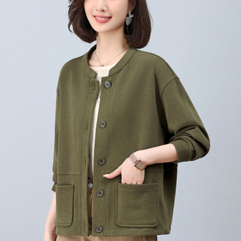 Women's Sweater 2025 New Casual Explosions Cardigan Middle-aged Mother Sports Coat Spring and Autumn Thin Hooded Top