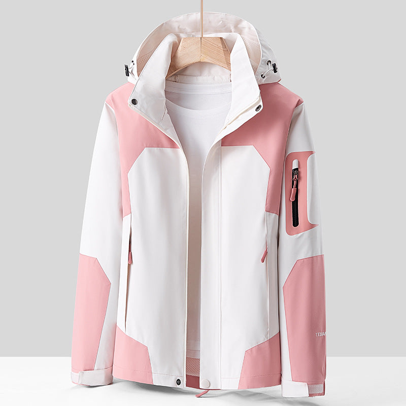 Outdoor Jacket Men's Winter Velvet Short-Sleeved Thickeneded Spring & Fall Windproof Waterproof Breathable Jacket Mountaineering Jacket