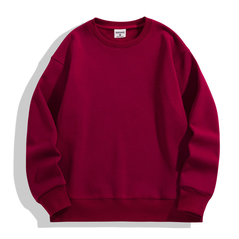 500g Imitation Cashmere Off-Shoulder Sweatshirt Custom Work Clothes Cultural Shirt Round Neck Hoodie Jacket with Logo Printed