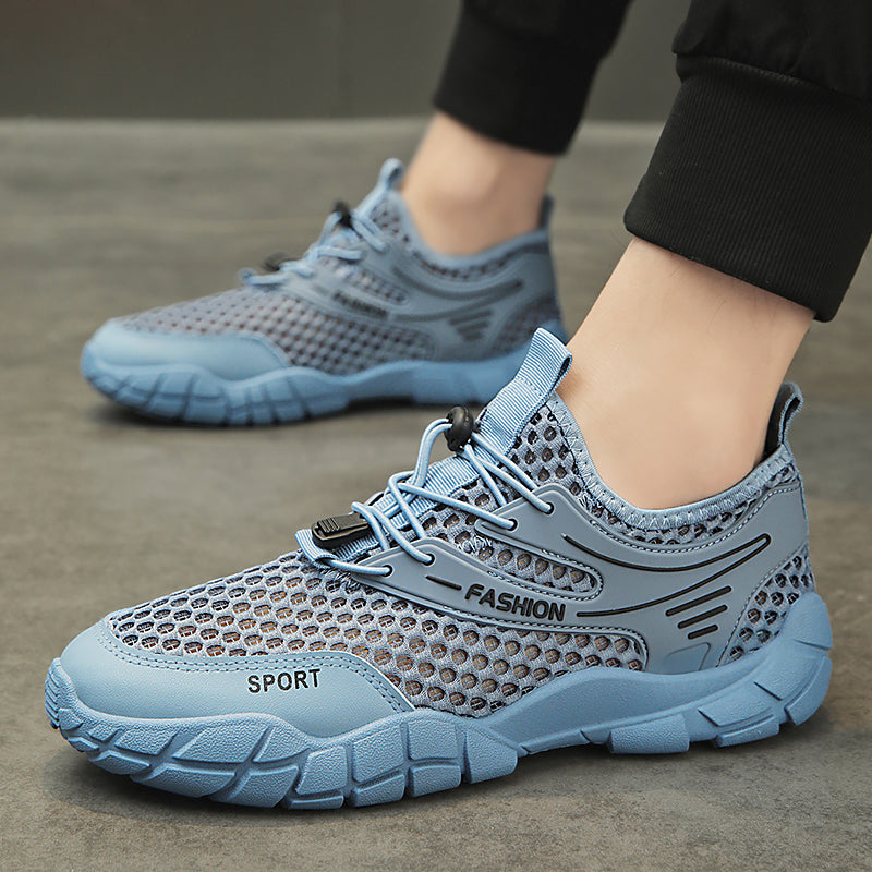 Sandals Men's 2024 New Summer Outfit Beach Shoes Hollow Breathable Running Sports Wading Mesh Shoes