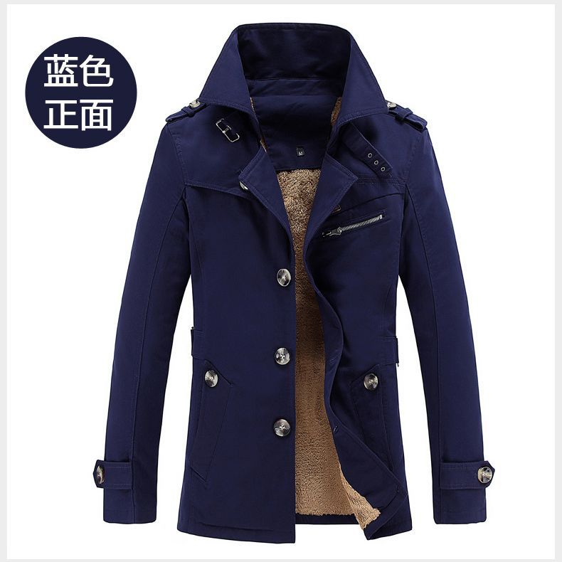 Velvet thickened windbreaker men's/ women's frock long winter men's coat sports casual coat manufacturers wholesale tide