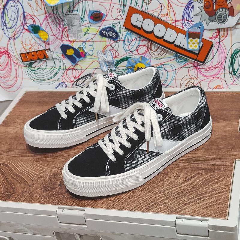 Autumn Retro Couple Sneakers New Breathable Canvas Shoes Men's Trendy Casual Shoes Men's Skateboard Shoes Men's - Clear