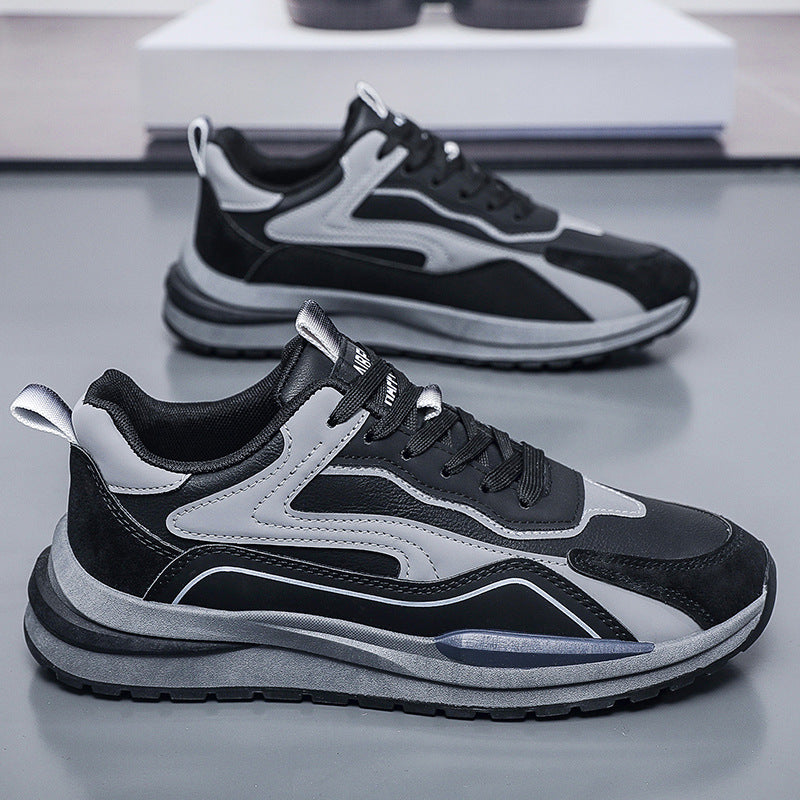 Spring New Breathable Casual Fashion Running Sneakers Trendy Versatile Thick-Soled Men's Dad Shoes
