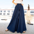Label Women's Elegant and Simple Wide-Leg Jeans Stretch Jeans Washed Denim 2025 New Jeans