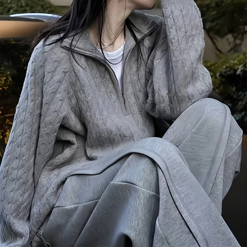 Advanced Sense Twist Lapel Sweater Women's 2024 Autumn and Winter New Style Elegant Thickened Loose All-match Sweater Top Trendy