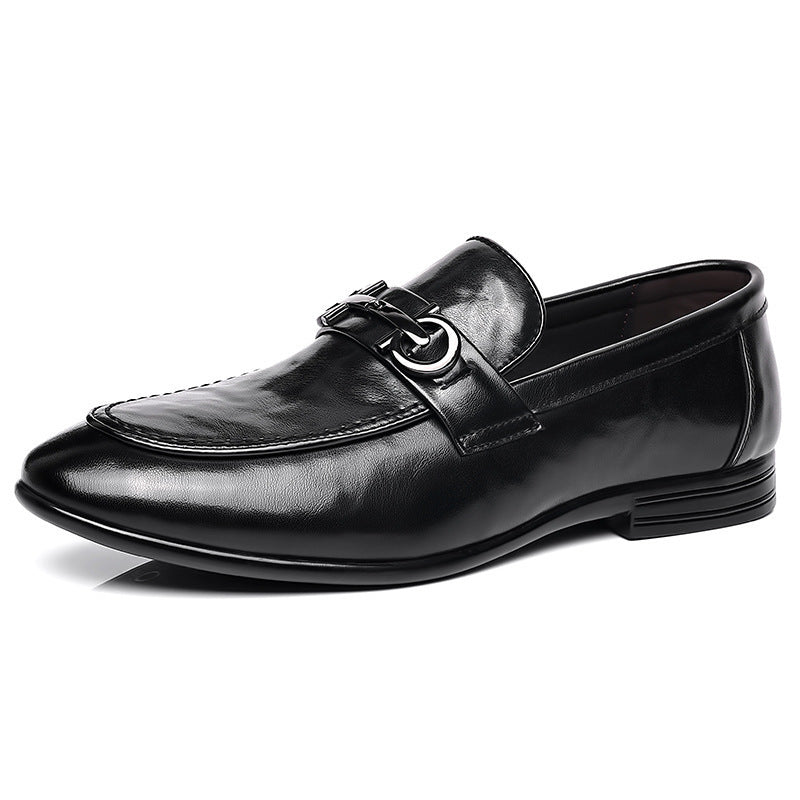 New Korean Style Business Formal Men's Shoes, Men's Casual Leather Shoes, British Style Comfortable and Versatile Breathable Loafers, Men's Leather Shoes