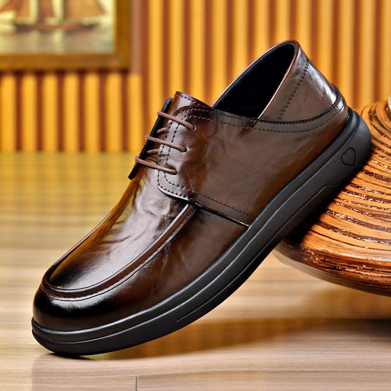 Men's Leather Shoes, New Popular Model 2025, Business Formal Men's Lace-Up Shoes, Casual Versatile Groom's Wedding Shoes