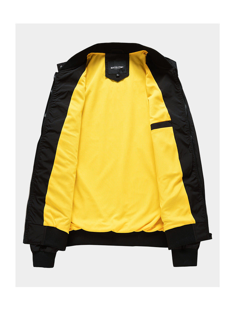Jacket Men's European and American Foreign Trade Men's Thin Spring and Autumn 2023 plus size Coat Simple Trendy Jacket with Vertical Collar
