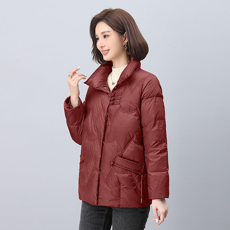 Down cotton-padded jacket women's winter 2024 new middle-aged mother plus size coat thickened warm cotton-padded jacket