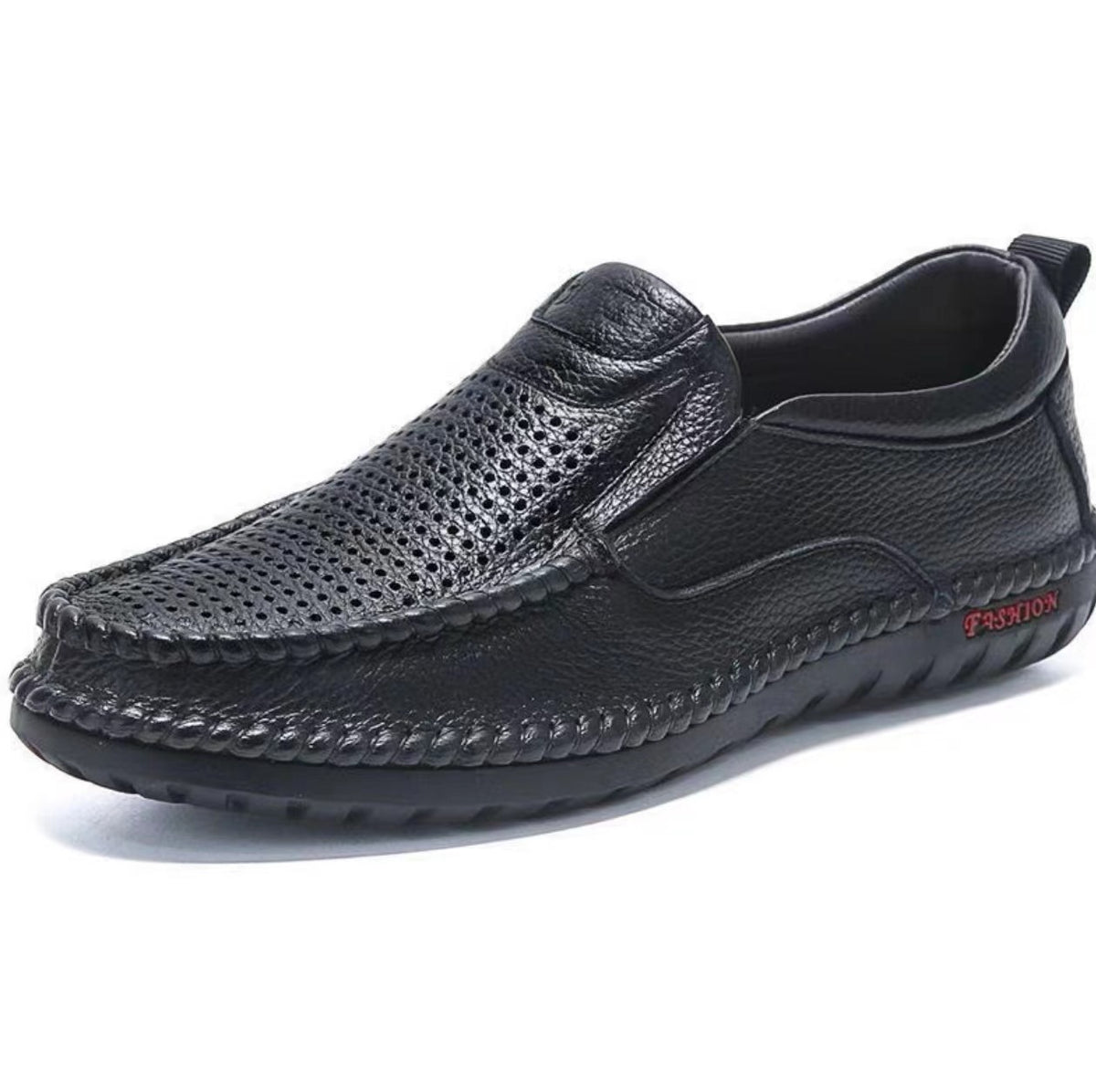 Men's Shoes Summer New Casual Leather Shoes Men's Genuine Leather Top Layer Cowhide Loafers Driving Doudou Shoes Set Feet