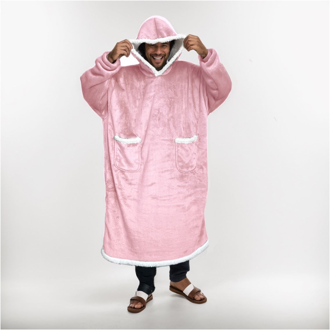 Women's Long-Sleeve Flannel Pajamas, Home Wear, Tv-Friendly, Double Pockets, Can Be Worn Outside, Casual Style, Pullover, Round Neck, Simple and Casual