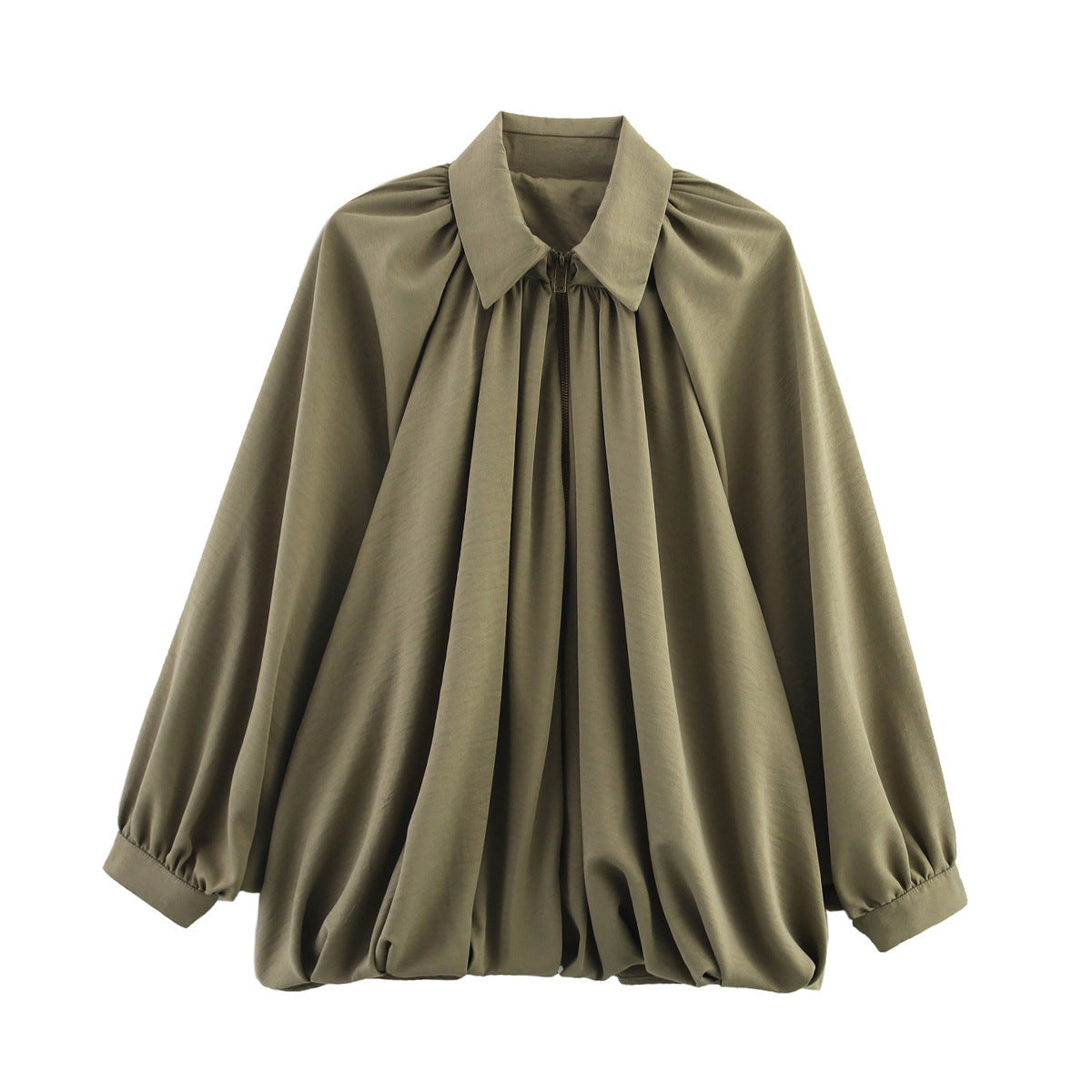 Cross-Border Women's Clothing 2026 Autumn and Winter European and American Fashion Loose Lapel Puffy Bomber Jacket for Women X5048