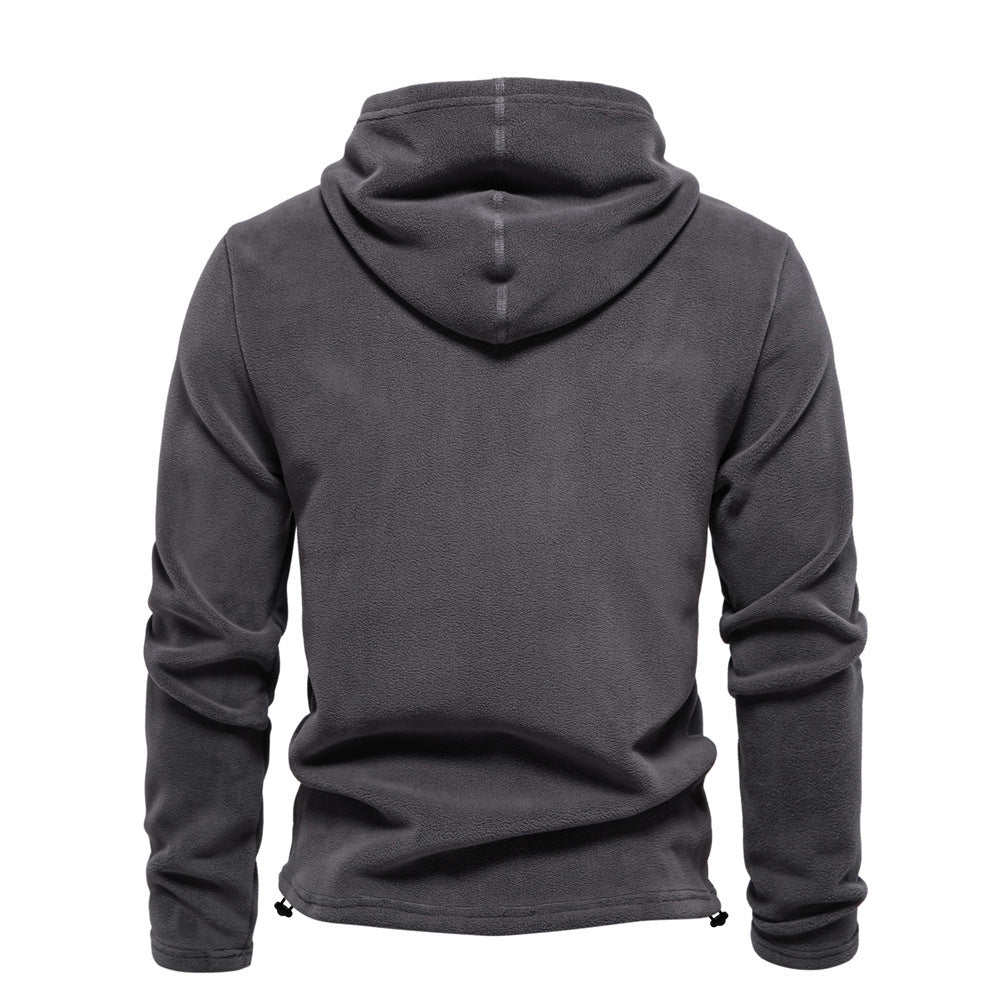 Men's Hooded Sweatshirt 2024 Long-Sleeved Sweatshirt Polar Fleece New Cross-Border Warm Trend Autumn and Winter Versatile