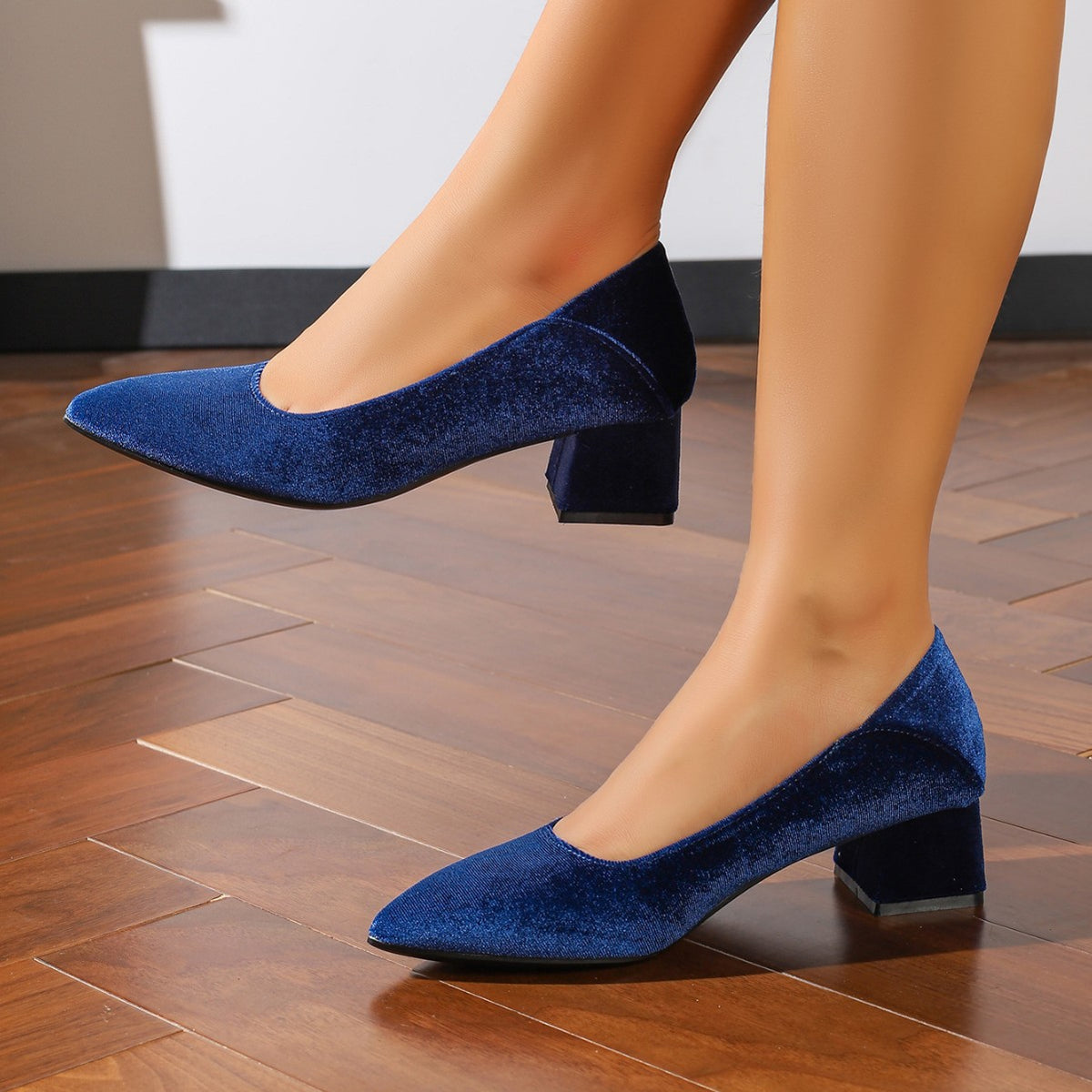 French High-End Thick-Heeled High-Heeled Shoes, Popular Summer Style, Comfortable Stewardess Shoes for Women Who Stand for a Long Time Without Getting Tired, Professional Work Shoes for Women