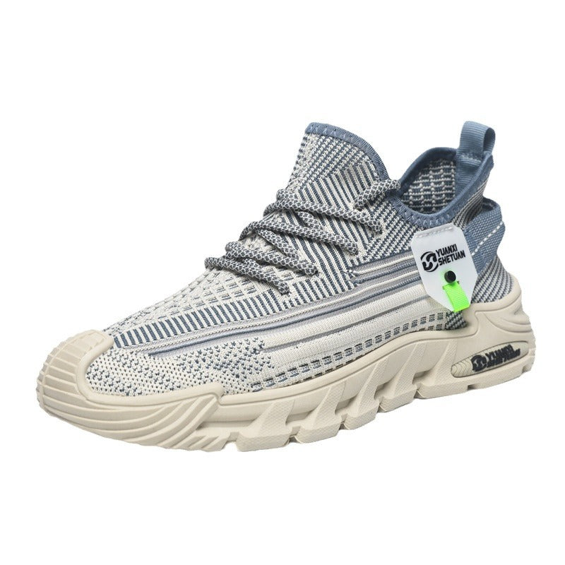 Men's Trendy Summer Fly-Knit Sneakers, Breathable Mesh Soft-Soled Casual Sports Shoes, Men's Trendy Shoes, Versatile Casual Shoes