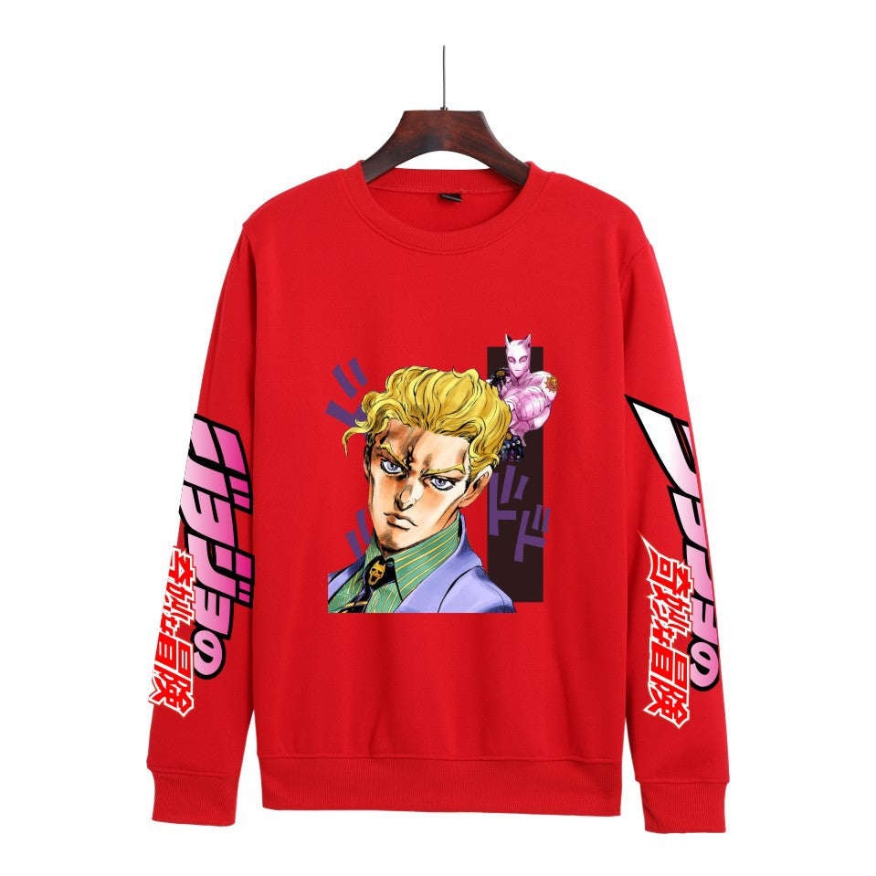 Cross-border Hot Hoodie JOJO's Wonderful Adventure Popular Printing Casual Men's and Women's Round Neck Sweater Autumn and Winter Fashion Spot