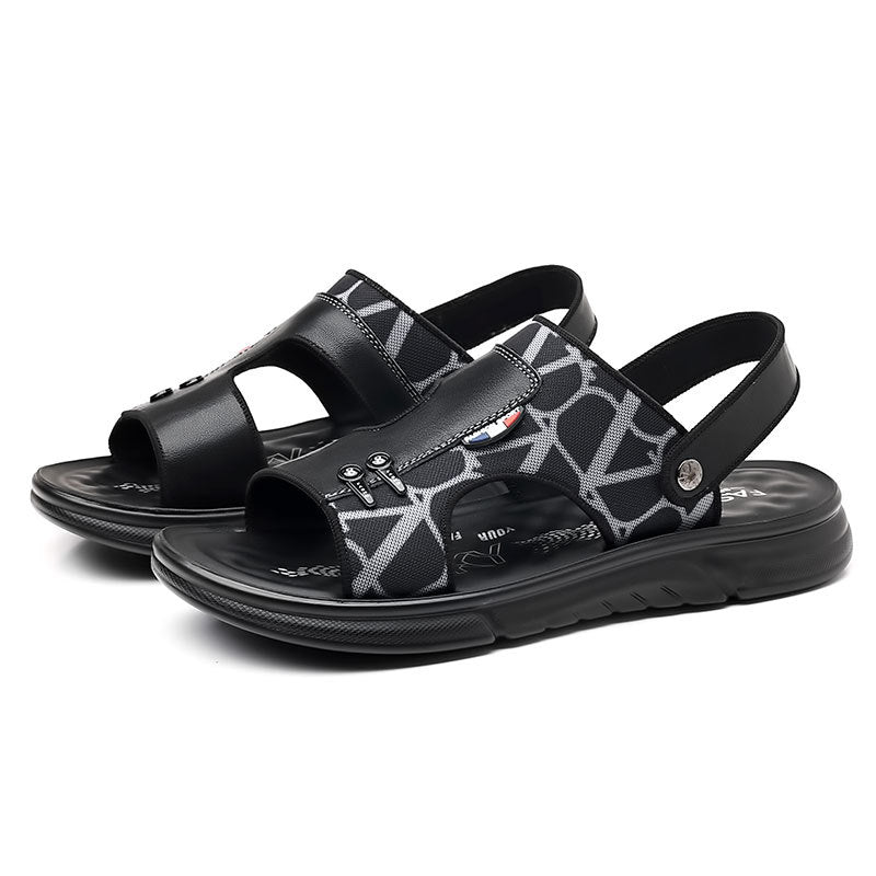 Men's Sandals 2026 New Summer Non-Slip Casual Dual-Wear Beach Shoes Men's Genuine Leather Soft-Soled Sandals Men's Trendy Style